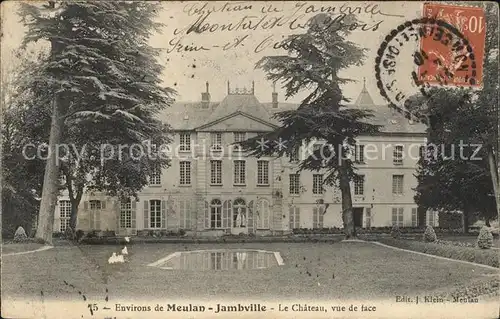 Jambville Chateau Stempel auf AK Kat. Jambville