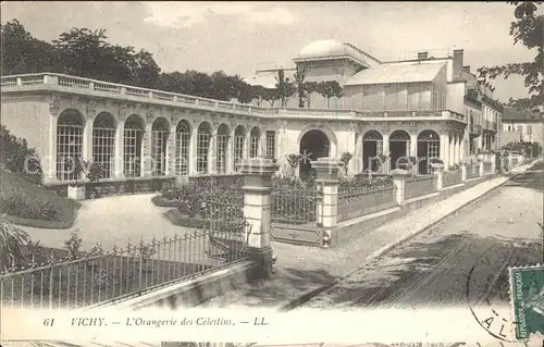 Vichy Allier Orangerie des Celestins Stempel auf AK Kat. Vichy