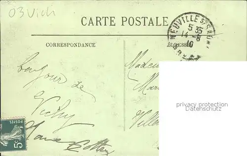 Vichy Allier Orangerie des Celestins Stempel auf AK Kat. Vichy