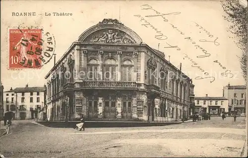 Roanne Loire Theatre Stempel auf AK Kat. Roanne