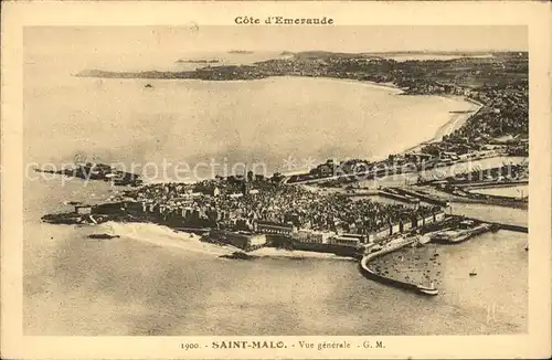 Saint Malo Ille et Vilaine Bretagne Vue generale vue aerienne Kat. Saint Malo