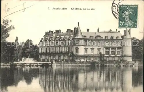 Rambouillet Chateau vue des Iles Stempel auf AK Kat. Rambouillet