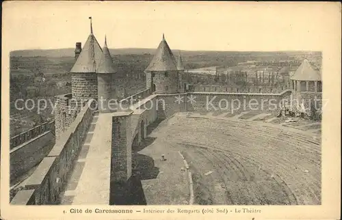 Carcassonne Cite Interieur des Remparts Theatre Festungsanlage Kat. Carcassonne