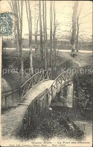 Gisors Eure Pont des amours Stempel auf AK Kat. Gisors