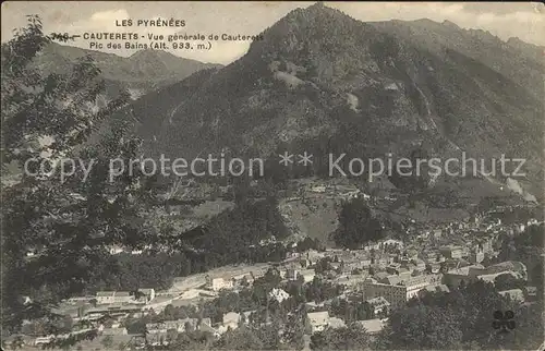 Cauterets Vue generale Pic des Bains Pyrenees Kat. Cauterets