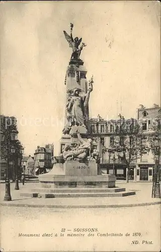 Soissons Aisne Monument a la memoire des Combattants de 1870 Kat. Soissons