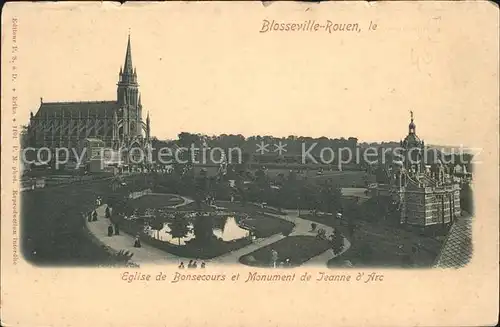 Blosseville Eglise de Bonsecours et Monument de Jeanne d Arc Kat. Blosseville