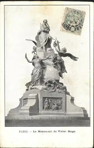 Paris Monument de Victor Hugo Stempel auf AK Kat. Paris