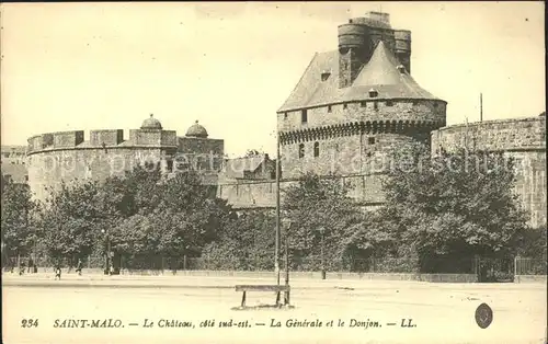 Saint Malo Ille et Vilaine Bretagne Chateau La Generale et le Donjon Kat. Saint Malo