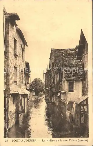 Pont Audemer Riviere de la Rue Thiers vieilles maisons Kat. Pont Audemer