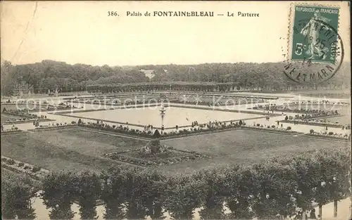 Fontainebleau Seine et Marne Palais Le Parterre Stempel auf AK Kat. Fontainebleau