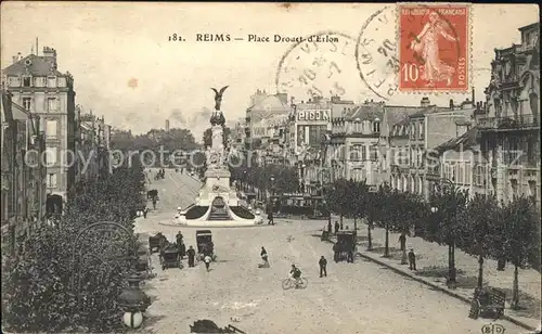 Reims Champagne Ardenne Place Drouet d Erlon Stempel auf AK Kat. Reims