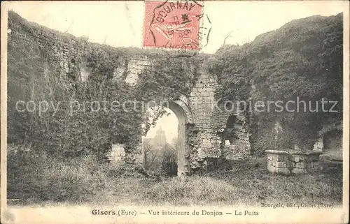 Gisors Eure Vue interieure de Donjon Puits Stempel auf AK Kat. Gisors