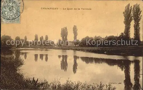 Champigny sous Varennes Quai de la Varenne Stempel auf AK Kat. Champigny sous Varennes