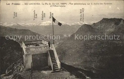 Lourdes Hautes Pyrenees Pic du Jer Panorama Chaine des Pyrenees Observatoire Kat. Lourdes