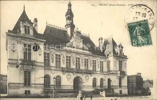 Niort Hotel de Ville Stempel auf AK Kat. Niort