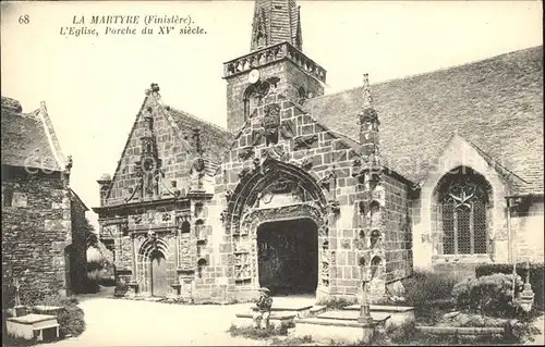 La Martyre Eglise Porche du XV siecle Kat. La Martyre