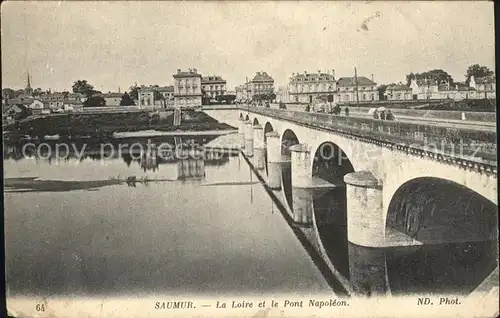 Saumur La Loire et le Pont Napoleon Kat. Saumur
