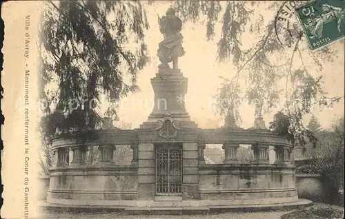 Ville d Avray Hauts de Seine Monument renfermant le Coeur de Cambetta Stempel auf AK Kat. Ville d Avray