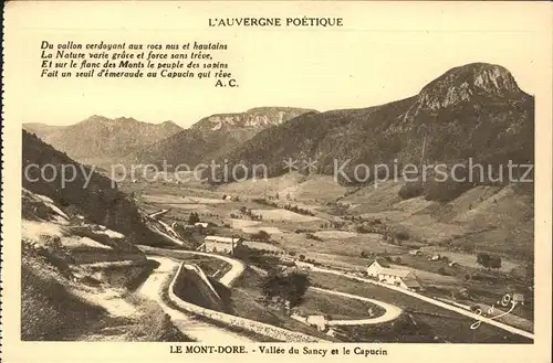 Mont Dore Puy de Dome Panorama Vallee du Sancy et le Capucin Kat. Mont Dore