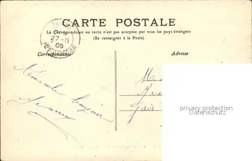 Vichy Allier Belle Rive vue du Pont Stempel auf AK Kat. Vichy