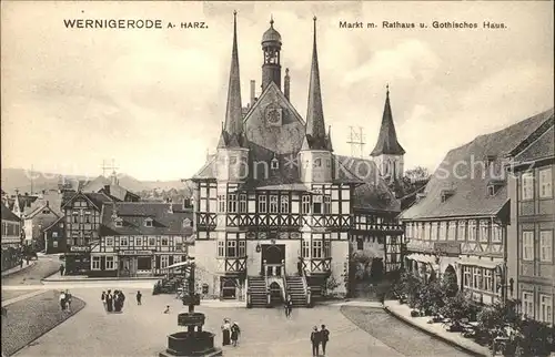 Wernigerode Harz Markt Rathaus Gothisches Haus Kat. Wernigerode