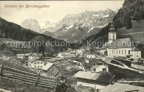Ramsau Berchtesgaden Ortsansicht mit Kirche Kat. Ramsau b.Berchtesgaden