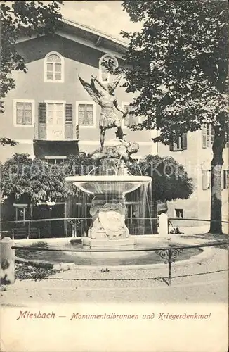 Miesbach Monumentalbrunnen und Kriegerdenkmal Kat. Miesbach