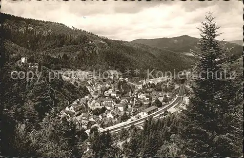 Hornberg Schwarzwald Totalansicht mit Schloss Kat. Hornberg