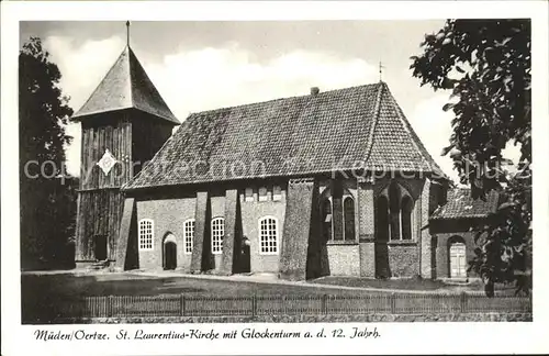 Mueden oertze St Laurentius Kirche mit Glockenturm Kat. Fassberg