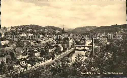 Waldheim Sachsen Panorama vom Eichberg Kat. Waldheim Sachsen