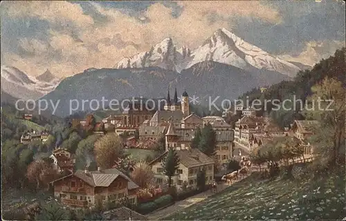 Berchtesgaden Ortsansicht mit Alpenpanorama Kat. Berchtesgaden