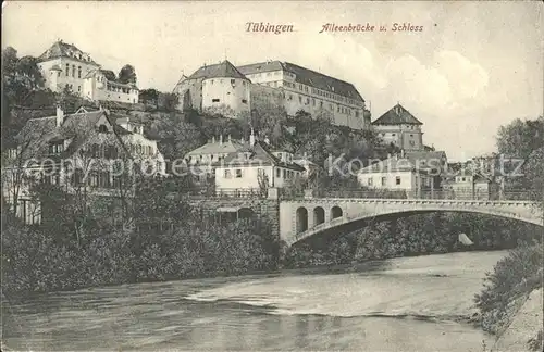 Tuebingen Alleenbruecke und Schloss Kat. Tuebingen