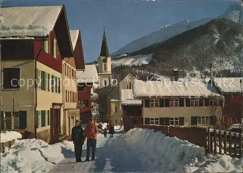 Hindelang Kirchstrasse mit Iseler Kat. Bad Hindelang