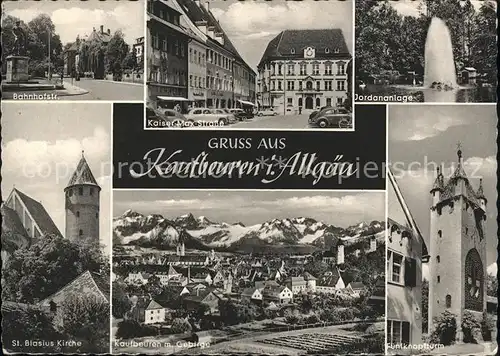 Kaufbeuren Bahnhofstr Kaiser Max Str Jordananlage St Blasius Kirche Panorama Fuenfknopfturm Kat. Kaufbeuren