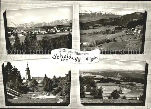 Scheidegg Allgaeu Panorama Kirche Stadion Kat. Scheidegg