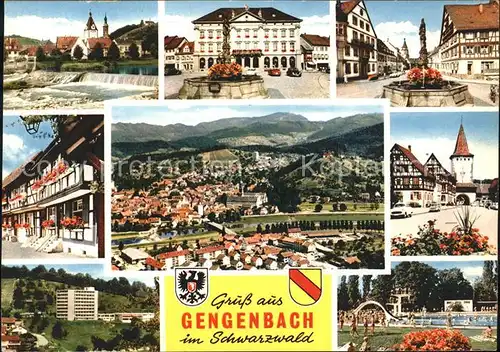 Gengenbach Kirche Wehr Dorfbrunnen Totalansicht Schwimmbad Kat. Gengenbach Schwarzwald
