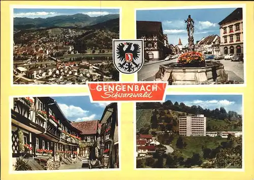 Gengenbach Totalansicht Dorfbrunnen Dorfpartie Hochhaus Kat. Gengenbach Schwarzwald