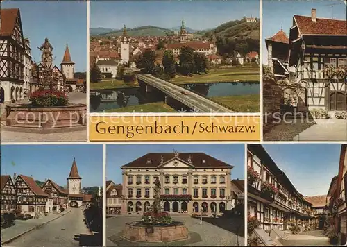 Gengenbach Brunnen Bruecke Rathaus Dorfpartien Kat. Gengenbach Schwarzwald