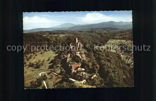 Loerrach Burgruine Roetteln Fliegeraufnahme Kat. Loerrach