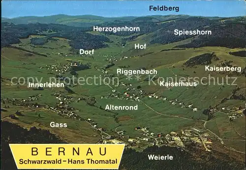 Bernau Schwarzwald mit Feldberg Herzogenhorn Spiesshorn Kaiserberg Kat. Bernau im Schwarzwald