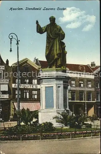 Haarlem Standbeeld Laurens Coster Denkmal Kat. Haarlem