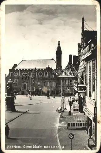 Haarlem Grote Markt met Stadhuis Monument Denkmal Kat. Haarlem