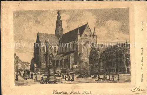 Haarlem Groote Kerk Denkmal Kathedrale Kuenstlerkarte Kat. Haarlem