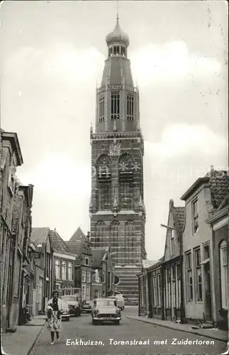 Enkhuizen Torenstraat met Zuidertoren Kat. Enkhuizen