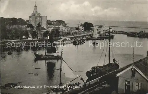 Enkhuizen Visschershaven met Drommedaris Fischereihafen Kat. Enkhuizen