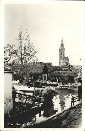 Edam Rustig plekje Kanal Kirchturm Kat. Edam