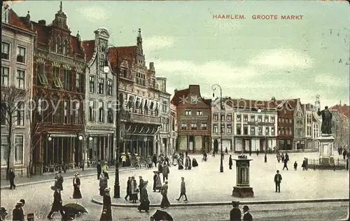 Haarlem Groote Markt Denkmal Statue Kat. Haarlem