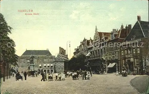 Haarlem Groote Markt Denkmal Statue Kat. Haarlem