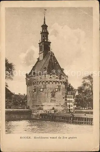 Hoorn Hoofdtoren anno 1532 vanaf de Zee gezien Hauptturm Kat. Hoorn